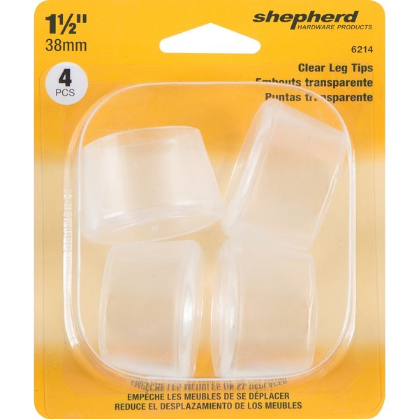 Shepherd Hardware Thermoplastic Ethylene Leg Tip Clear Round 1-1/2 in. W 6214